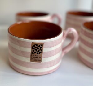 flat mug stripe pink