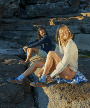 beachtowel flora blue white - Afbeelding 2